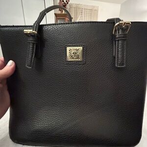 Anne Klein Black  Tote Bag - long shoulder straps
